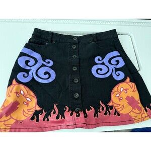 Disney Her Universe Aladdin Magic Carpet Black Denim Mini Skirt Women’s Size M